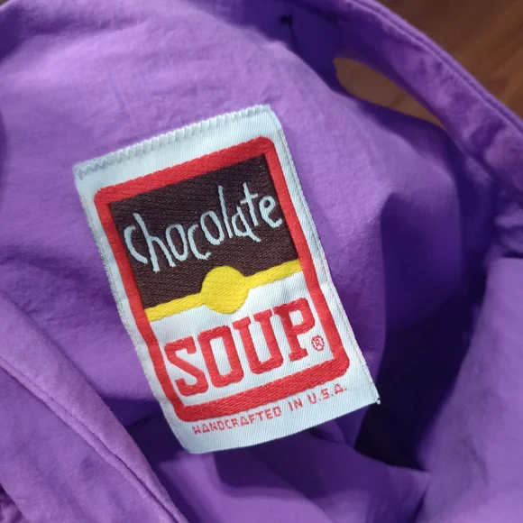 Vintage Chocolate Soup Face Eye Lip Applique Dress - Picture 4 of 10